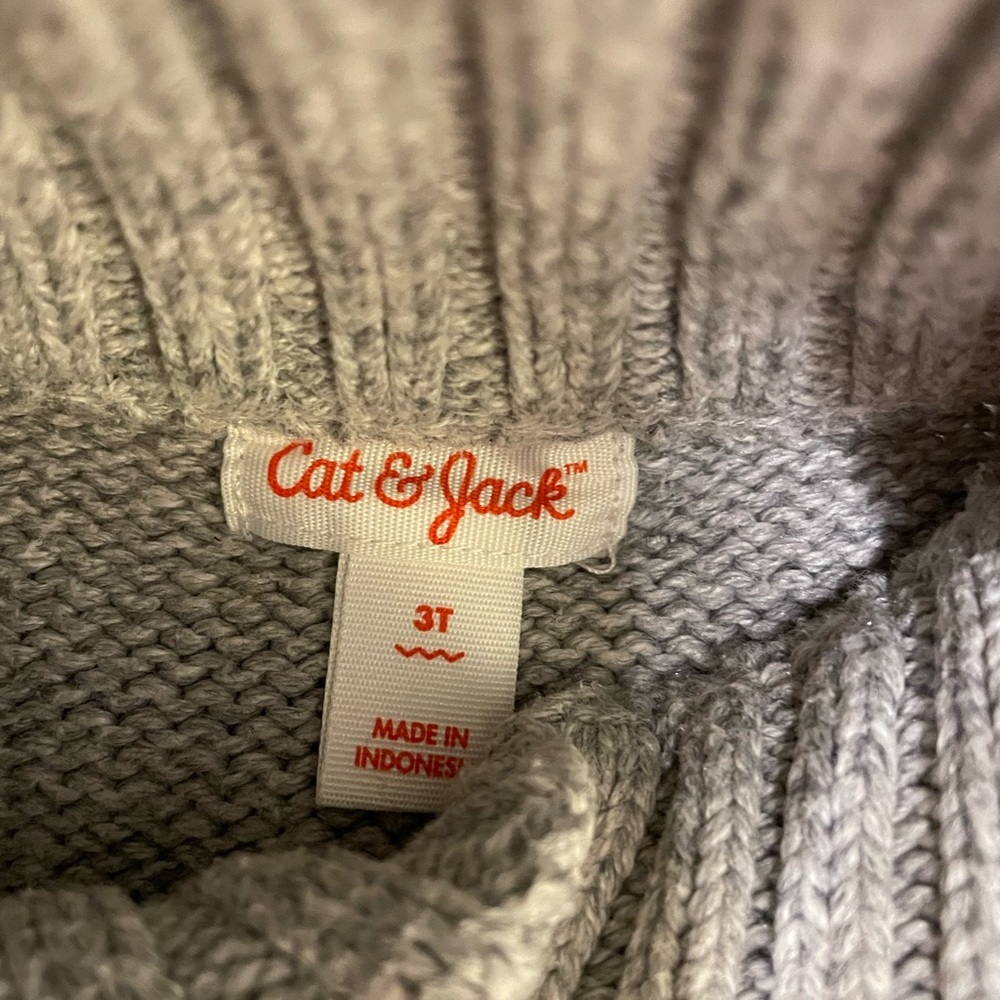 Cat & Jack Heather Gray Turtleneck Sweater - Picture 3 of 4